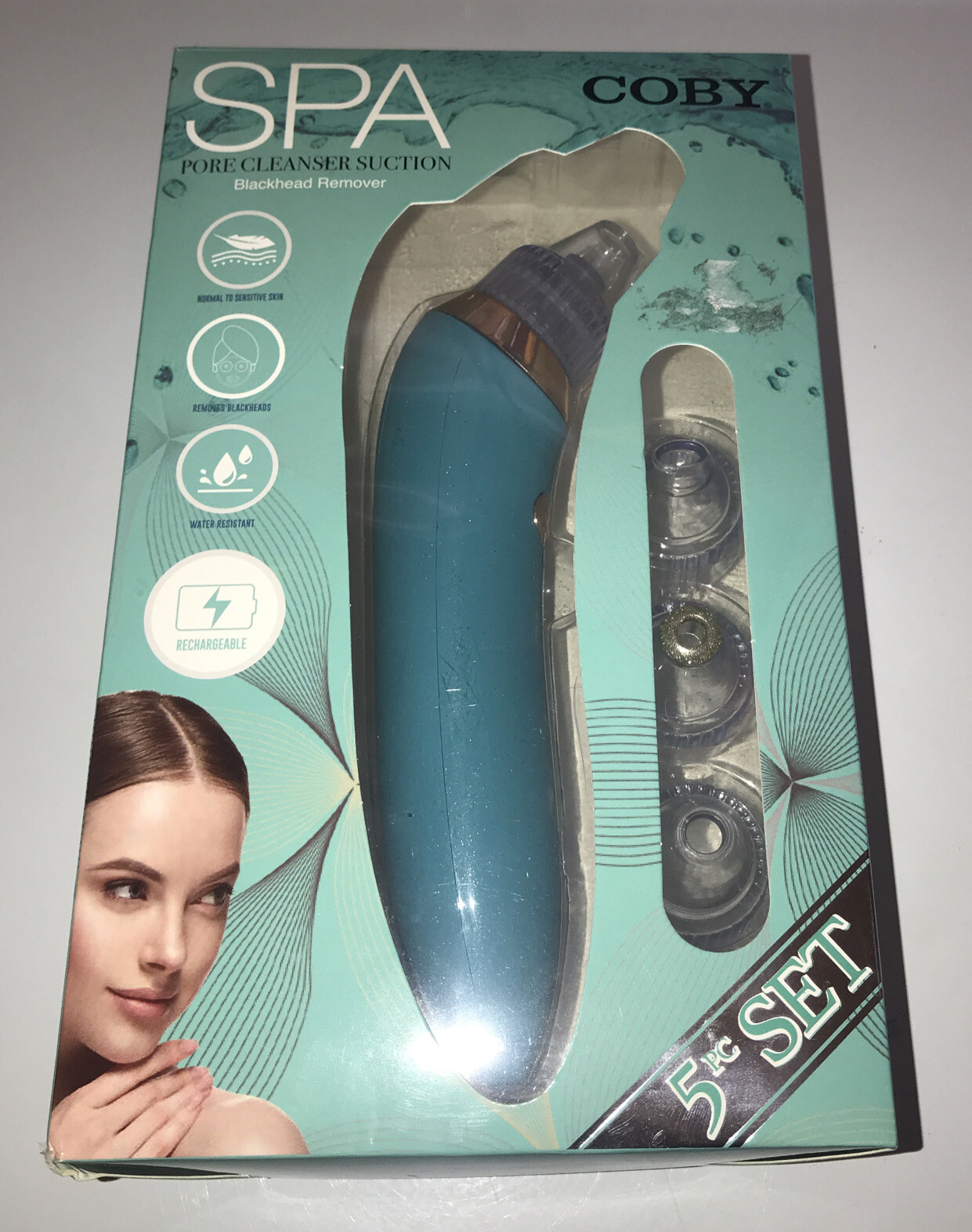 Coby Pore Cleanser Suction Blackhead Remover Adjustable Suction & Heads 5pc Set