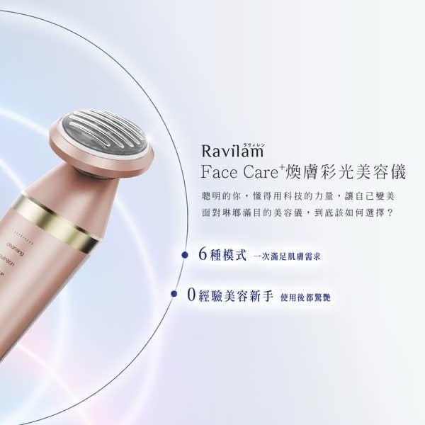 New Leadtek RAVILAM Face Care+Light Therapy Facial Beauty Device LRJ-R01-PG Jpn.