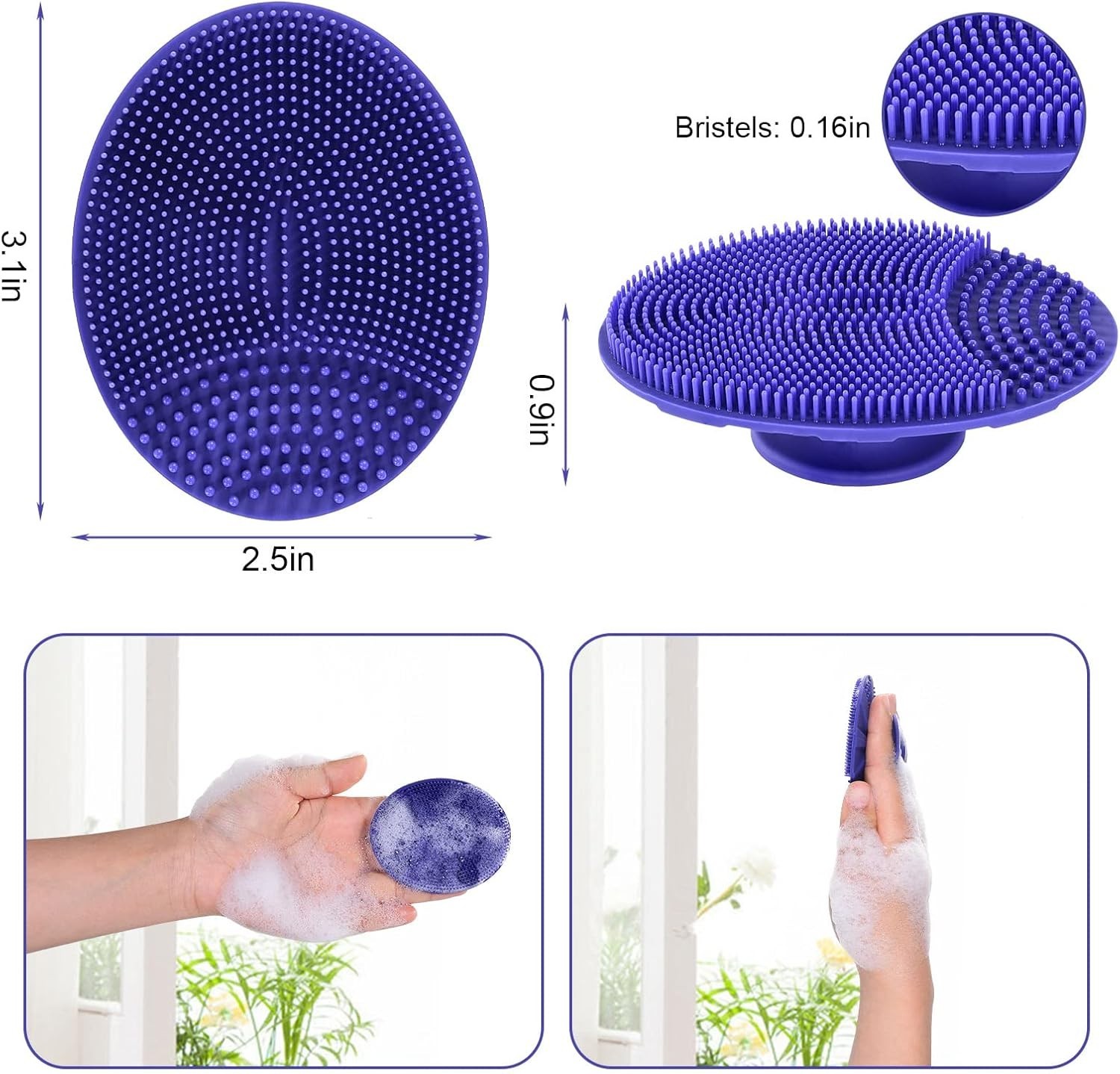Compact Manual Silicone Facial Brush – Exfoliating Blackhead Remover Set of 4