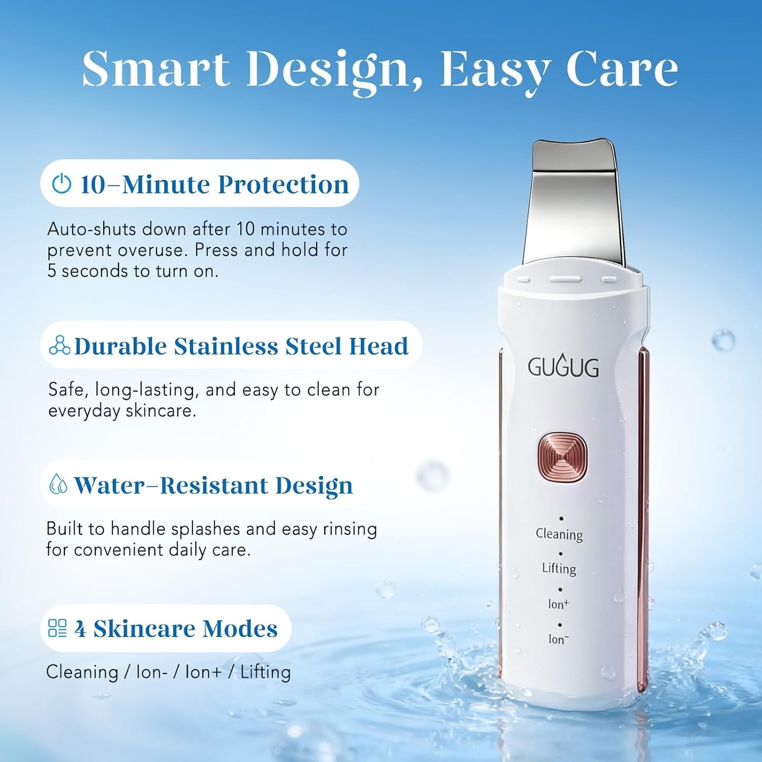 4-in-1 Waterproof Skin Scrubber: Portable Pore Cleaner & Blackhead Remover
