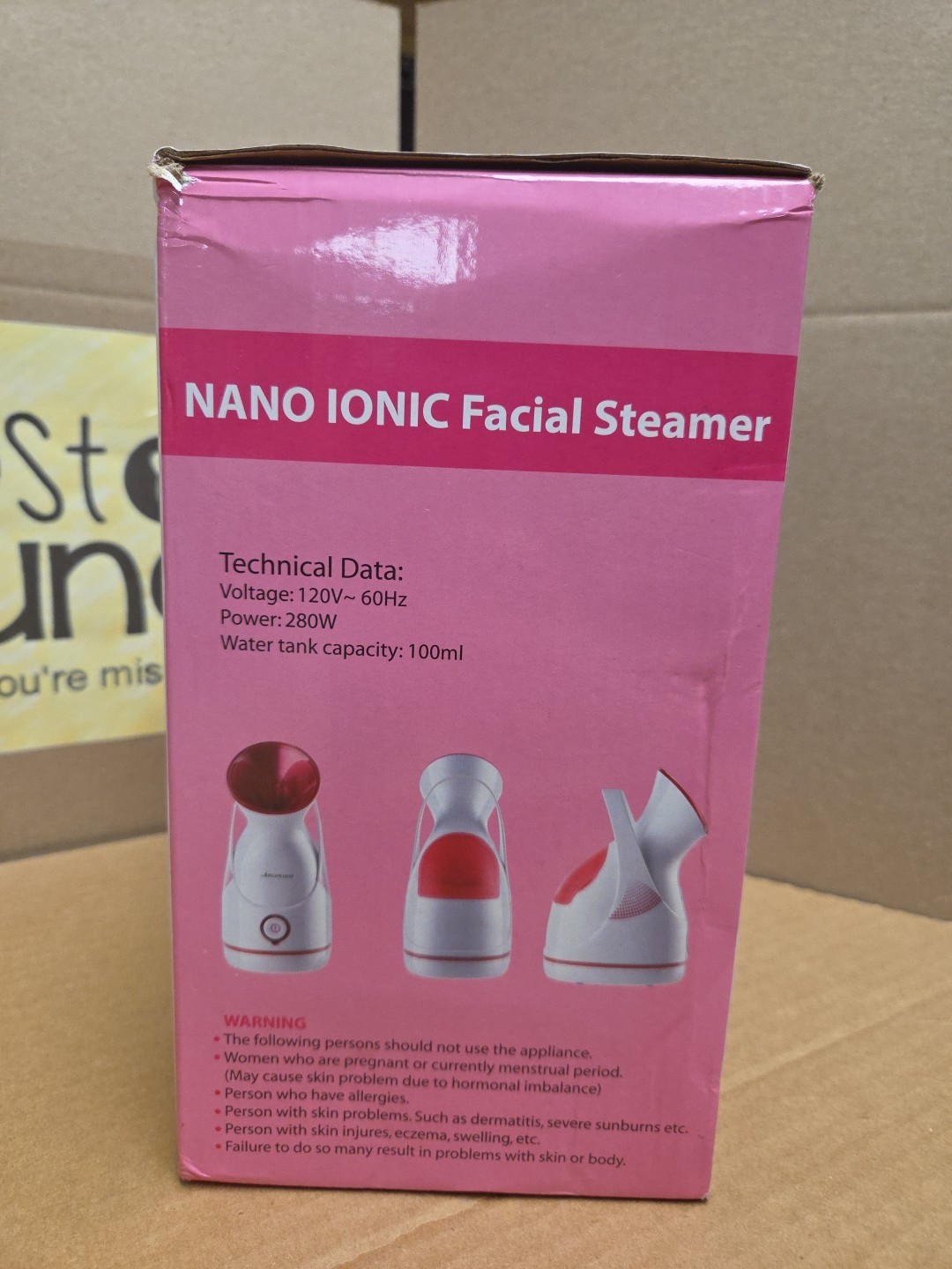 *NEW Amconsure Nano Ionic Facial Steamer *Damaged Box * SEE PICS