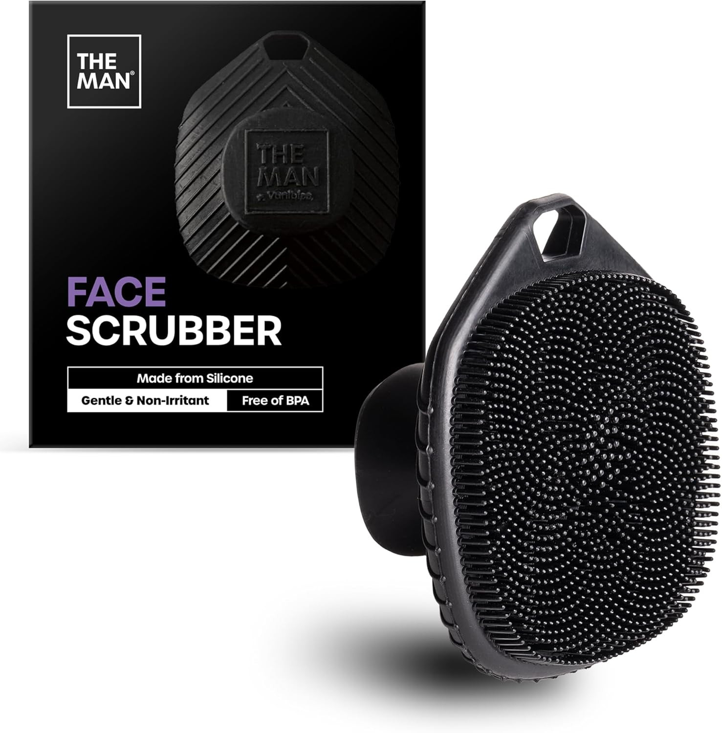 The Man Silicone Face Scrubber for Men – Gentle Exfoliator Face Massager – Remov
