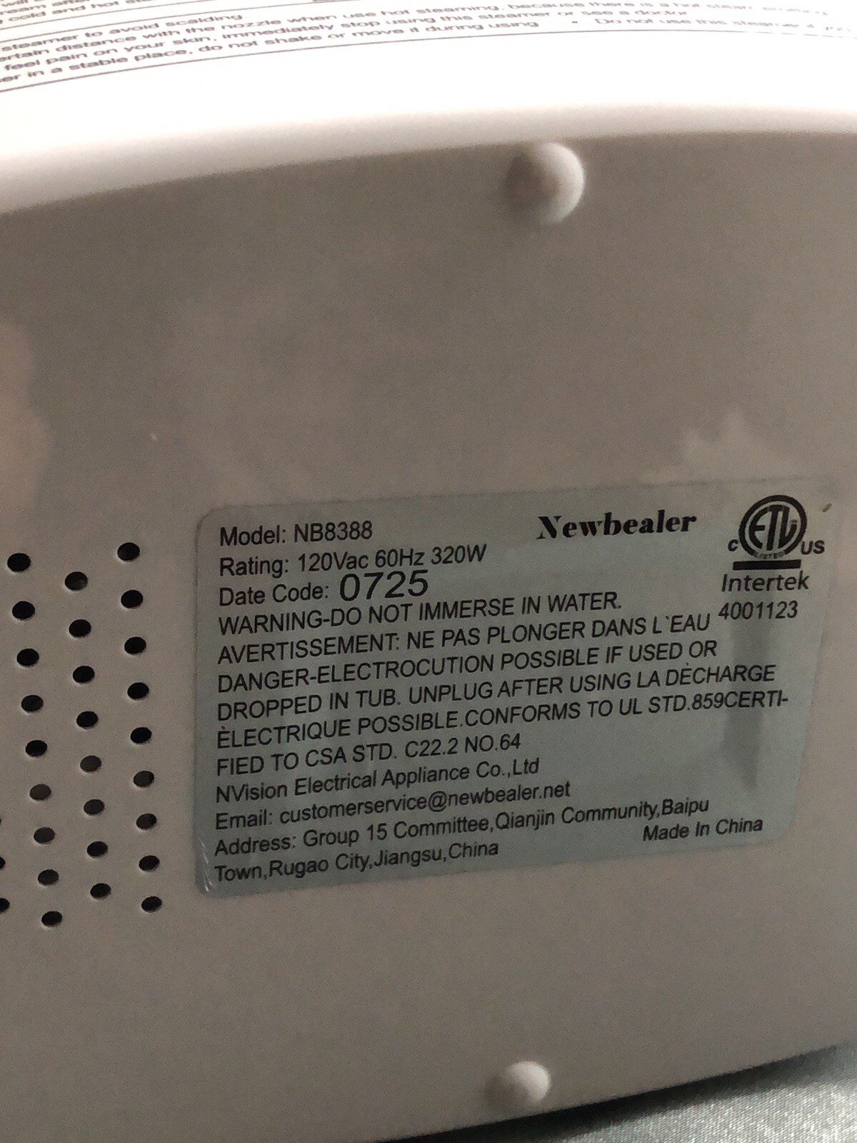 Newbealer Pro Facial Steamer, Household Humidifier & Aroma Diffuser NB388 Green