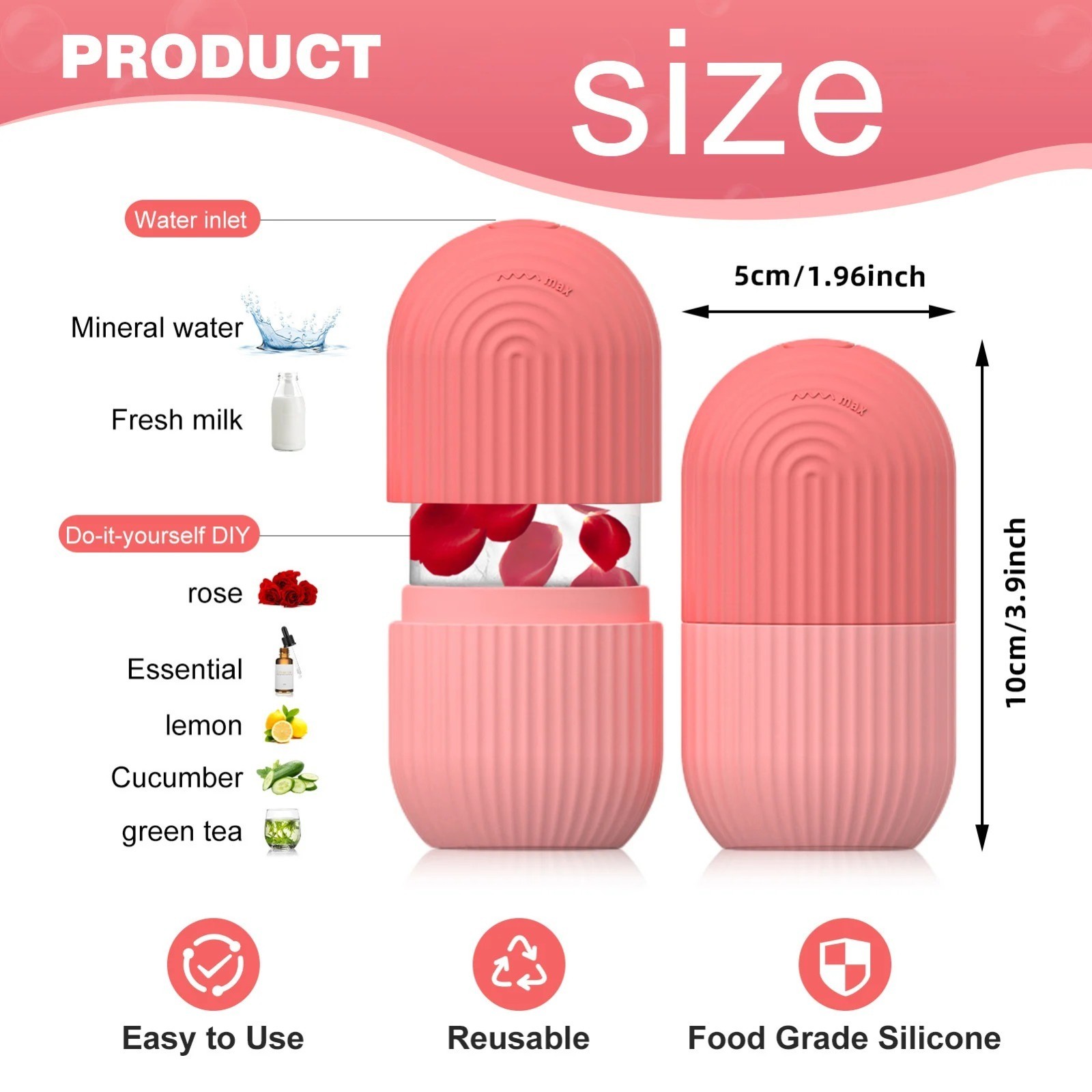 Silicone Face Ice Roller Mold Reusable Facial Ice Cube Beauty Tool