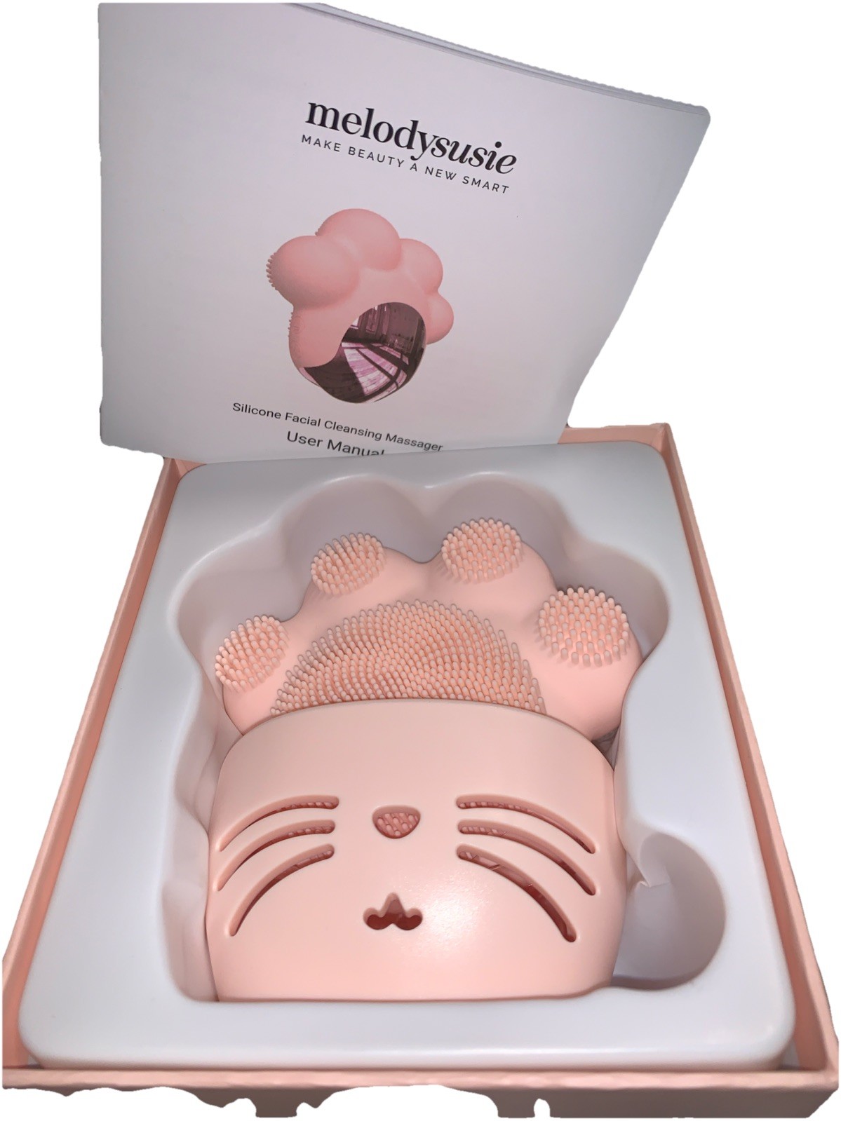 MelodySusie Facial Cleansing Brush, CAT PAW Sonic Facial Brush with Heat Massage