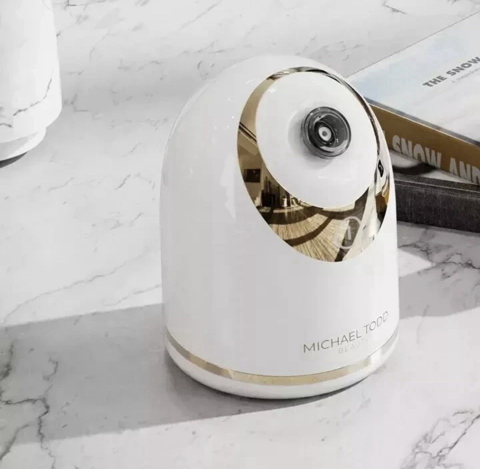 Michael Todd Beauty Hydrasteamer Luxury Vanity Facial Steamer White/Gold NIB