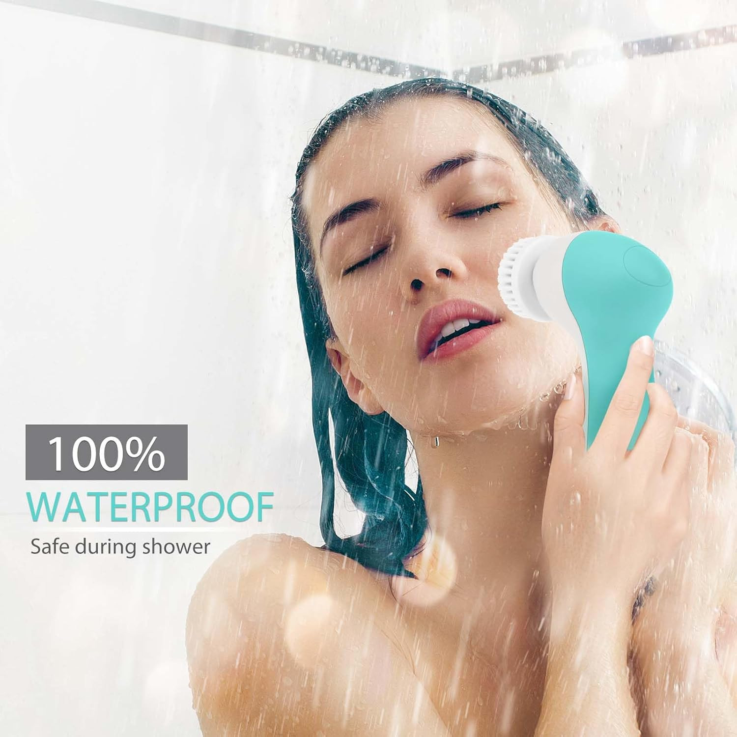 Rechargeable Facial Cleansing Spin Brush Set with 4 Exfoliating Brush Heads – Co