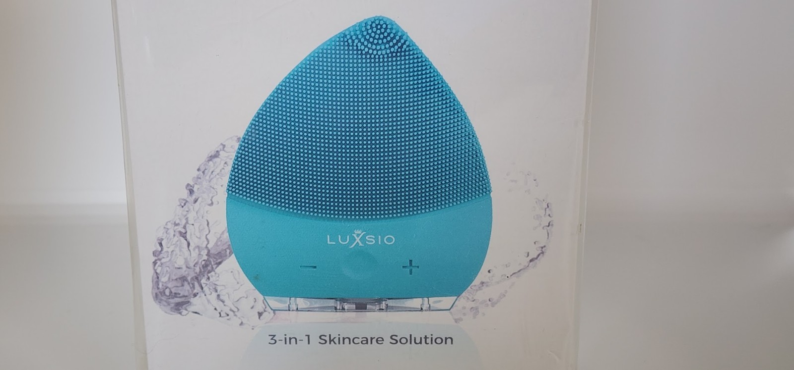 LUXSIO Sonic Beauty Facial Cleansing Brush Blue Skin Care Prep Cosmetic Tool NIB