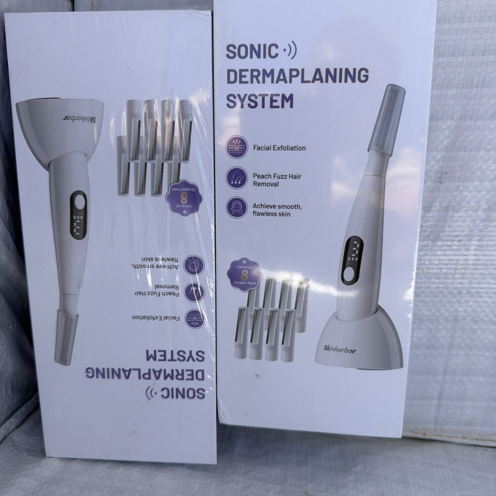 Skinharbor Sonic Dermaplane Razor Facial Hair Remover 8 Blades USB 3-Speed Green