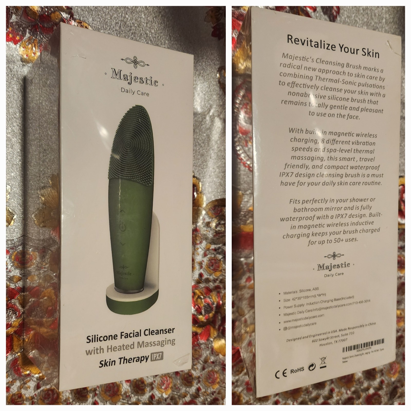 NEW! Silicone Facial Cleanser With Heated Massage! Wireless Charger, Waterproof!