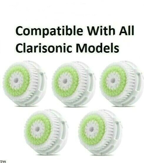 5-PK ACNE Facial Brush Head Replacements Mia 123 Aria Smart Fits All Clarisonic