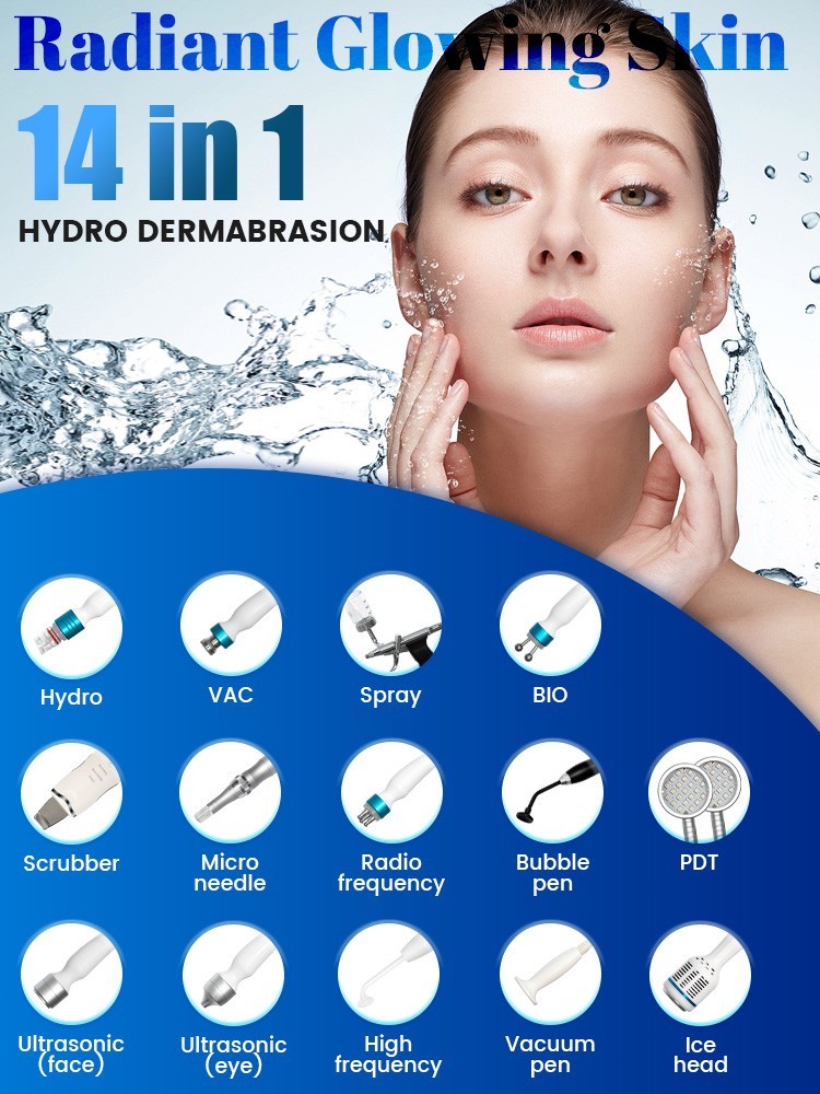 14-in-1 Facial Cleaning Skin brightening Acne Blackhead Removal beauty Machine