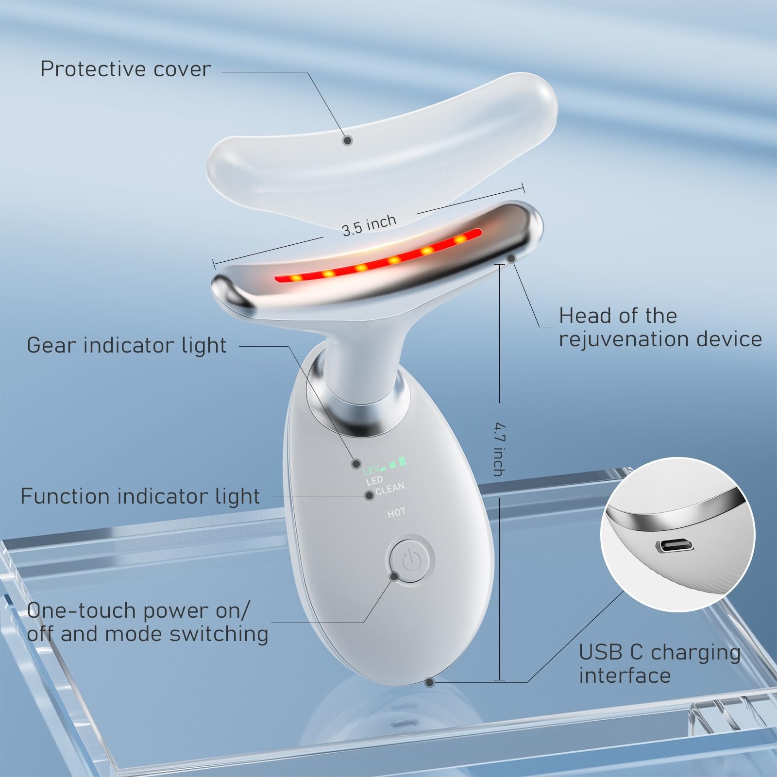 Cocobeen Face Neck Tool for Skin Care, Electric Lifting White