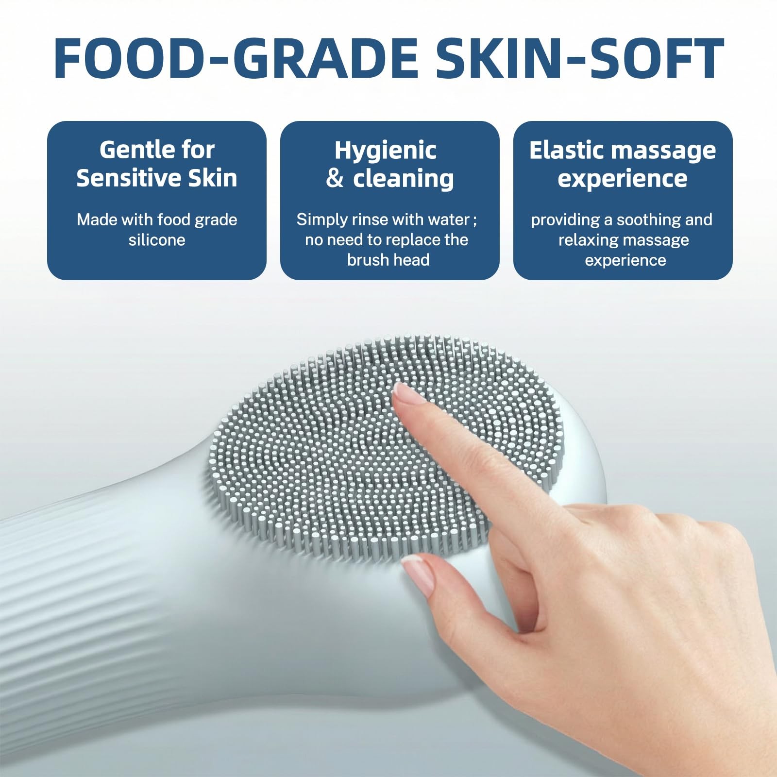 Silicone Cleansing Brush, 3 Modes & 45°Thermal Heating, IPX7 Waterproof, Rech…