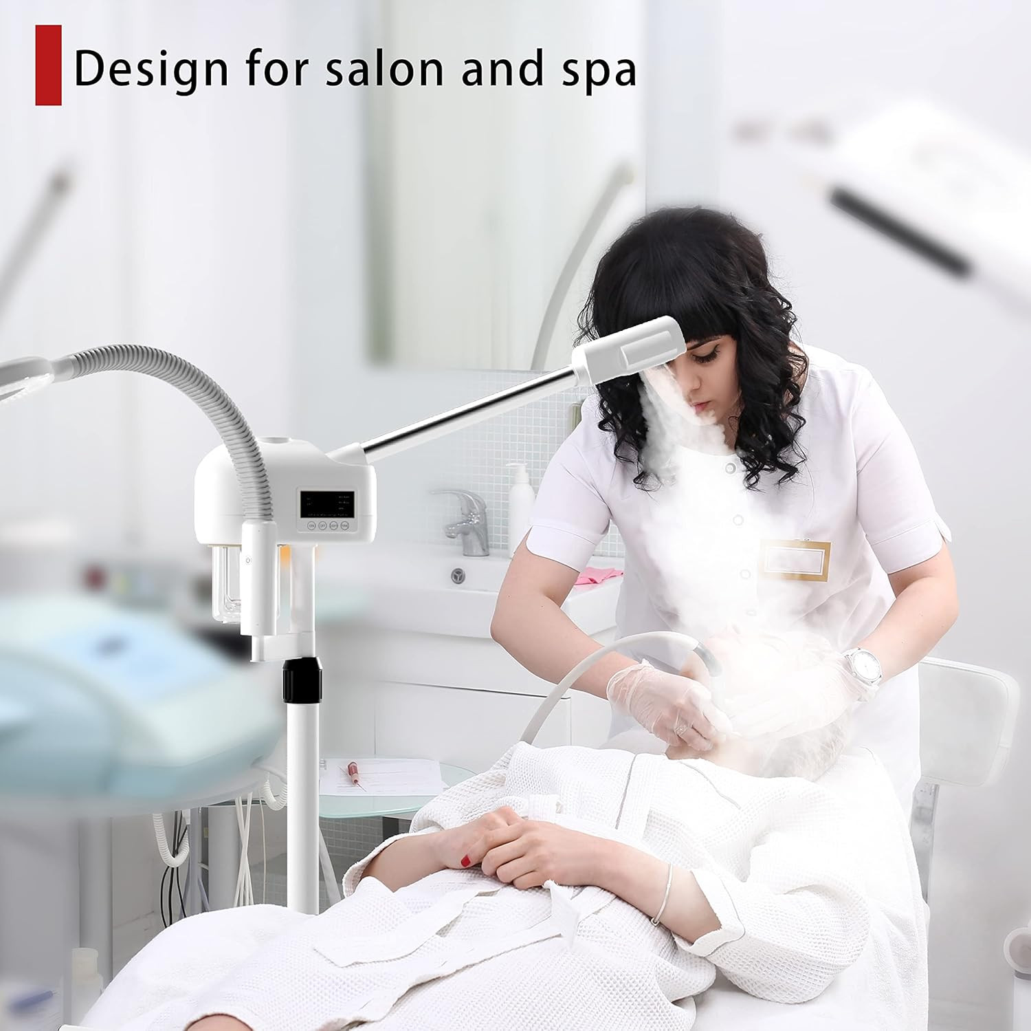 Facial Steamer Professional, Facial Steamer with Magnifying Lamp for Esthetician