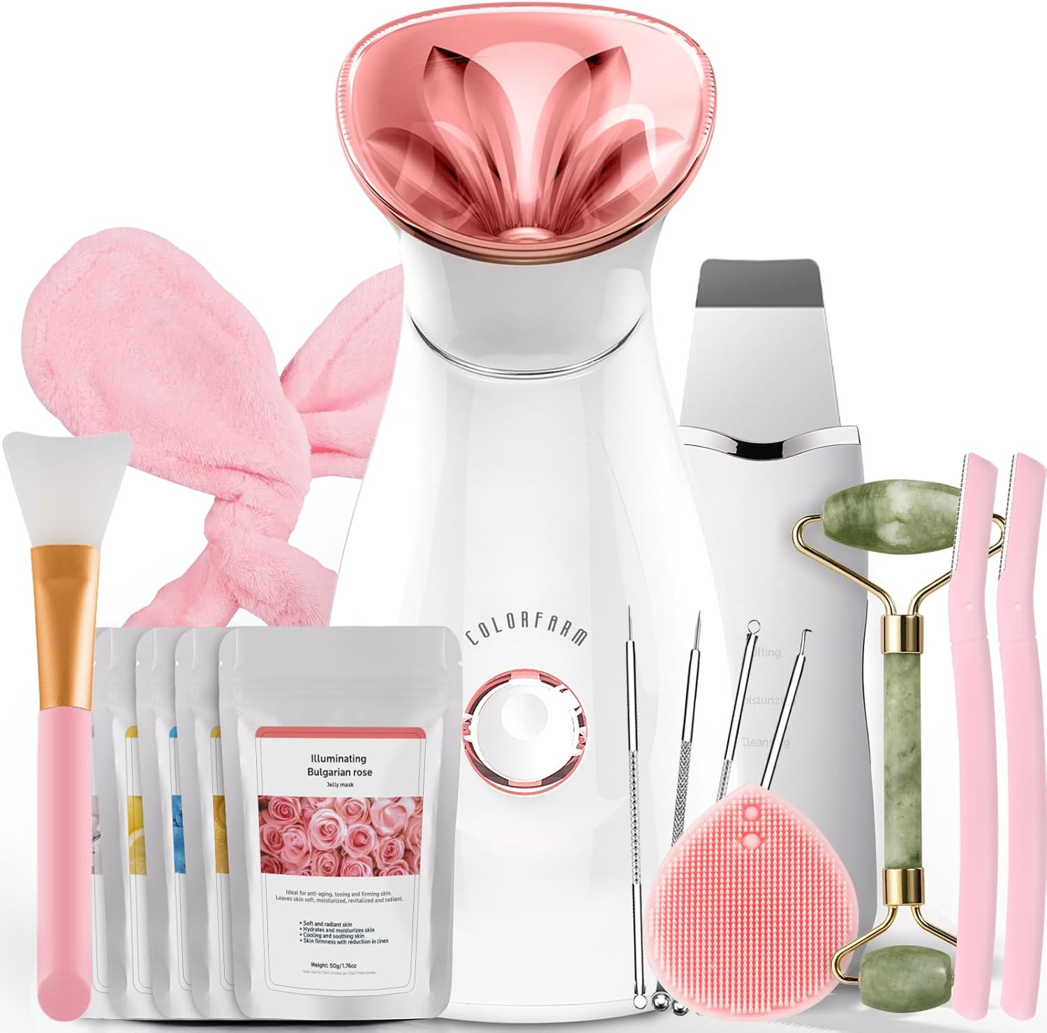 Facial Steamer Nano Ionic: Face Steamer Home Spa Kit Deep Cleaning Unclogs Pores