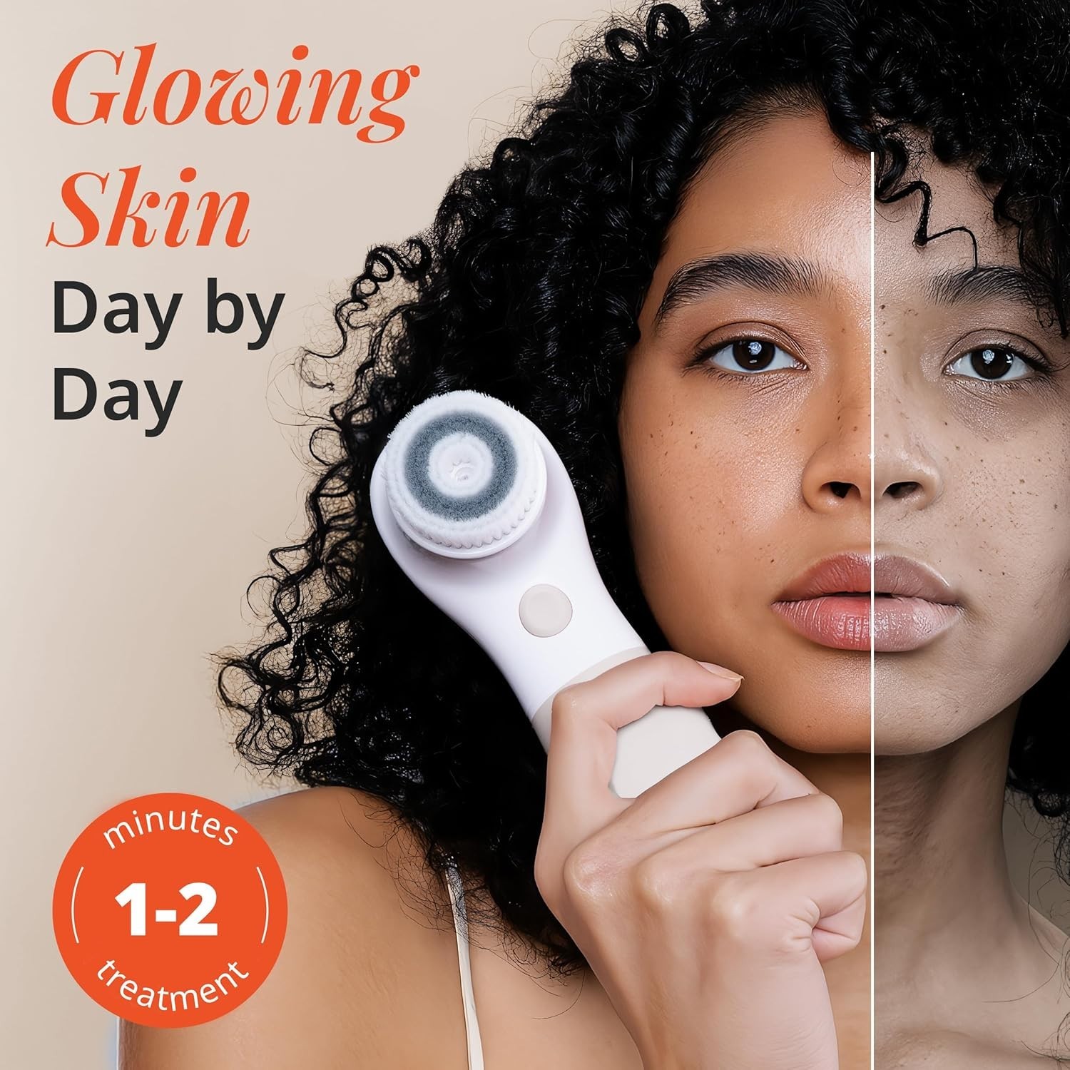 Raedia Electric Facial Cleansing Brush – 4 Brush Heads, Waterproof & Lightweight