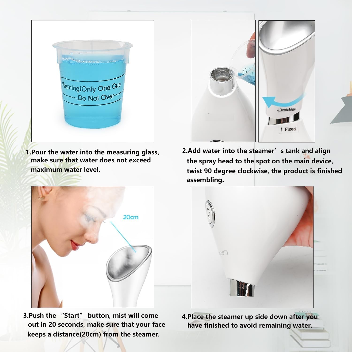 Facial Steamer-Nano Ionic Facial Steamer Warm Mist Humidifier Atomizer Spraye…