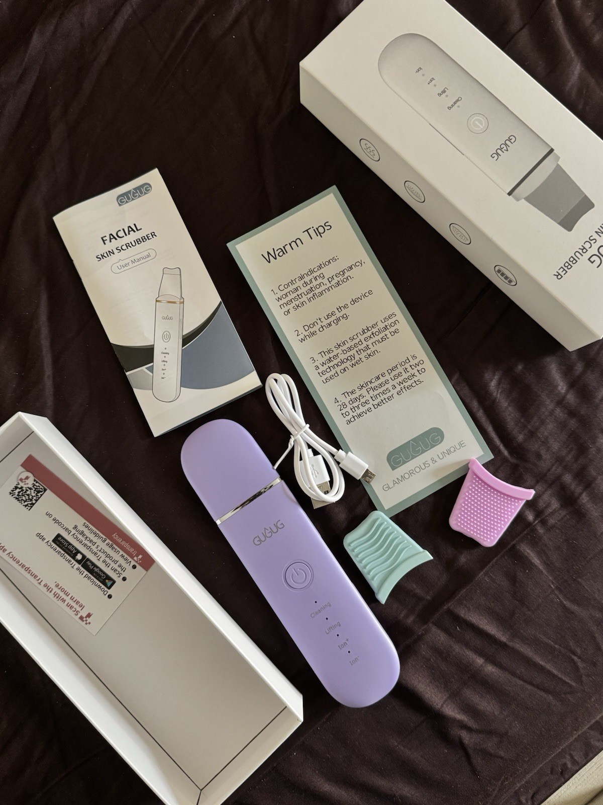 GUGUG Skin Scrubber Face Spatula: 4 Modes, Deep Cleansing