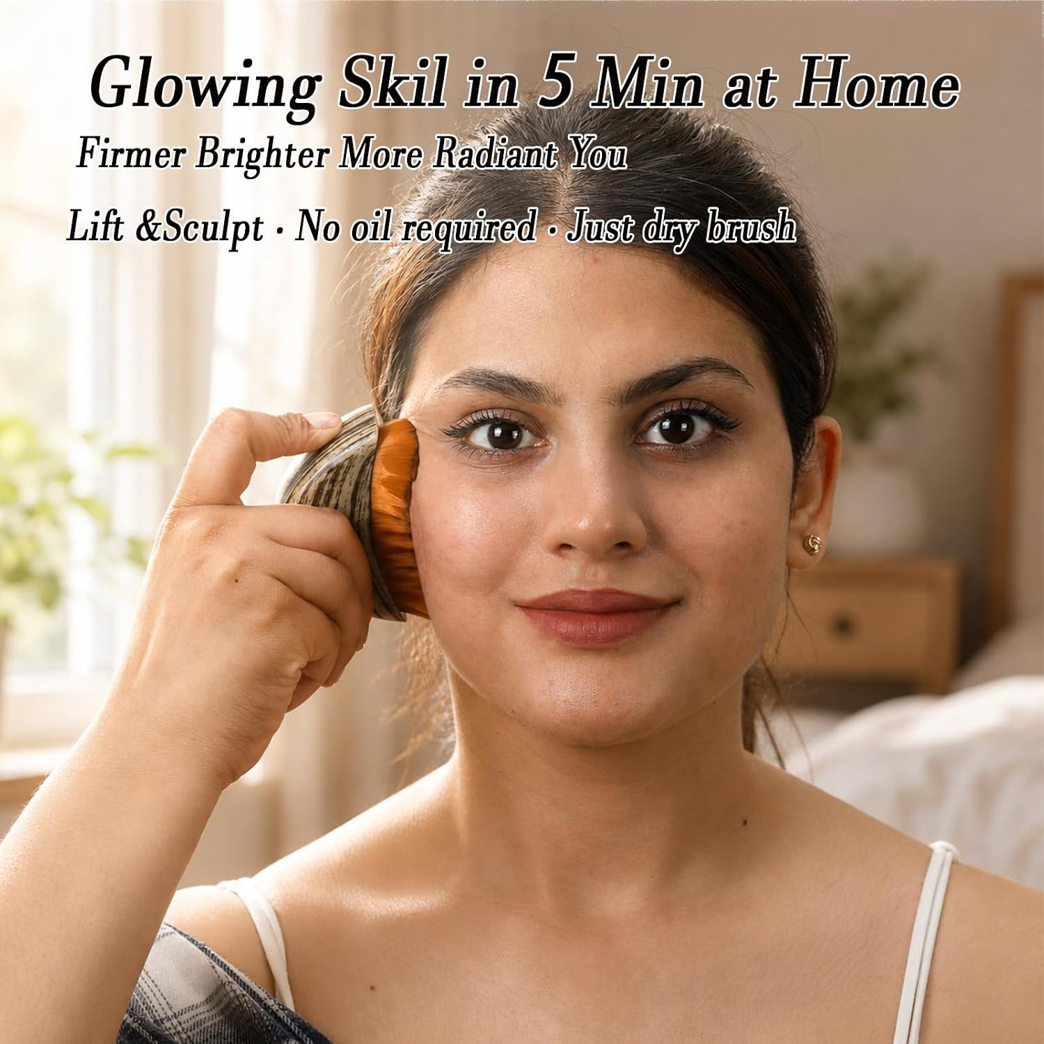 No-Oil Lymphatic Face Sculpting Brush for Contour and Glow