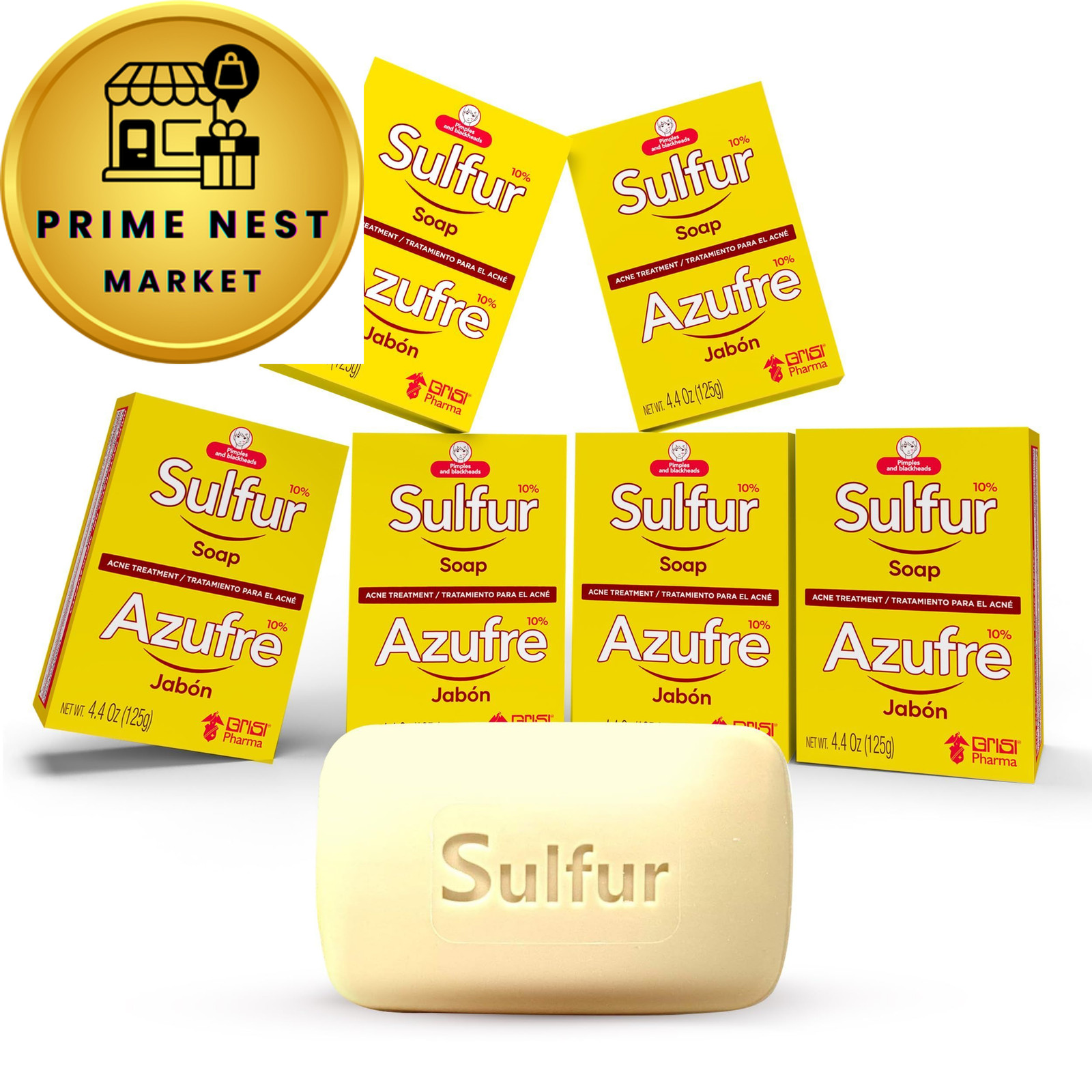 Grisi Sulfur Soap for Acne Treatment, Deep 2 Fl Oz (Pack of 2), Clear