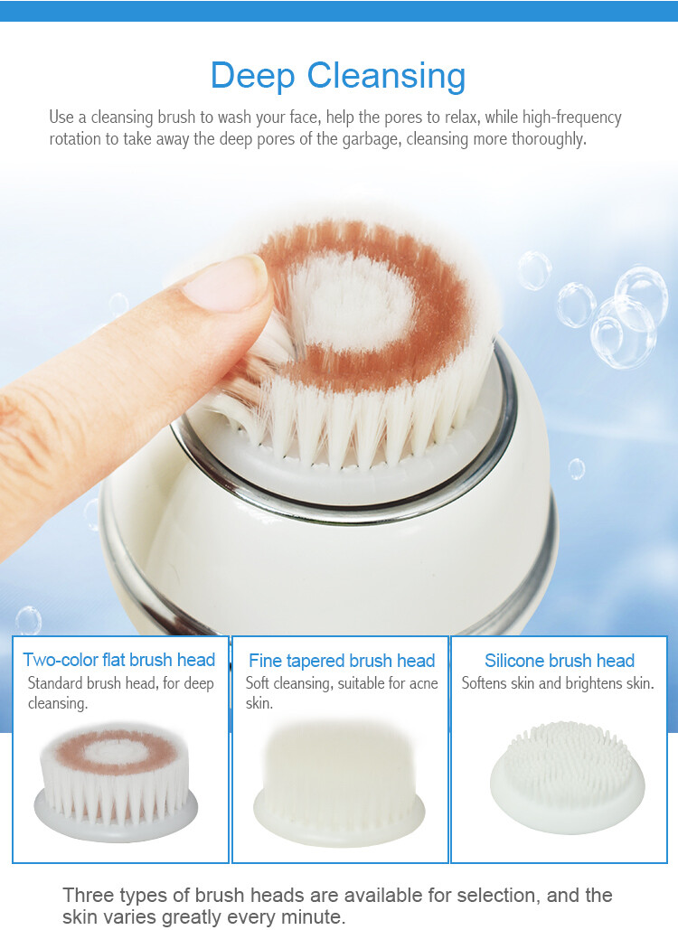 Luxury facial beauty cleanser soft silicone head double sided