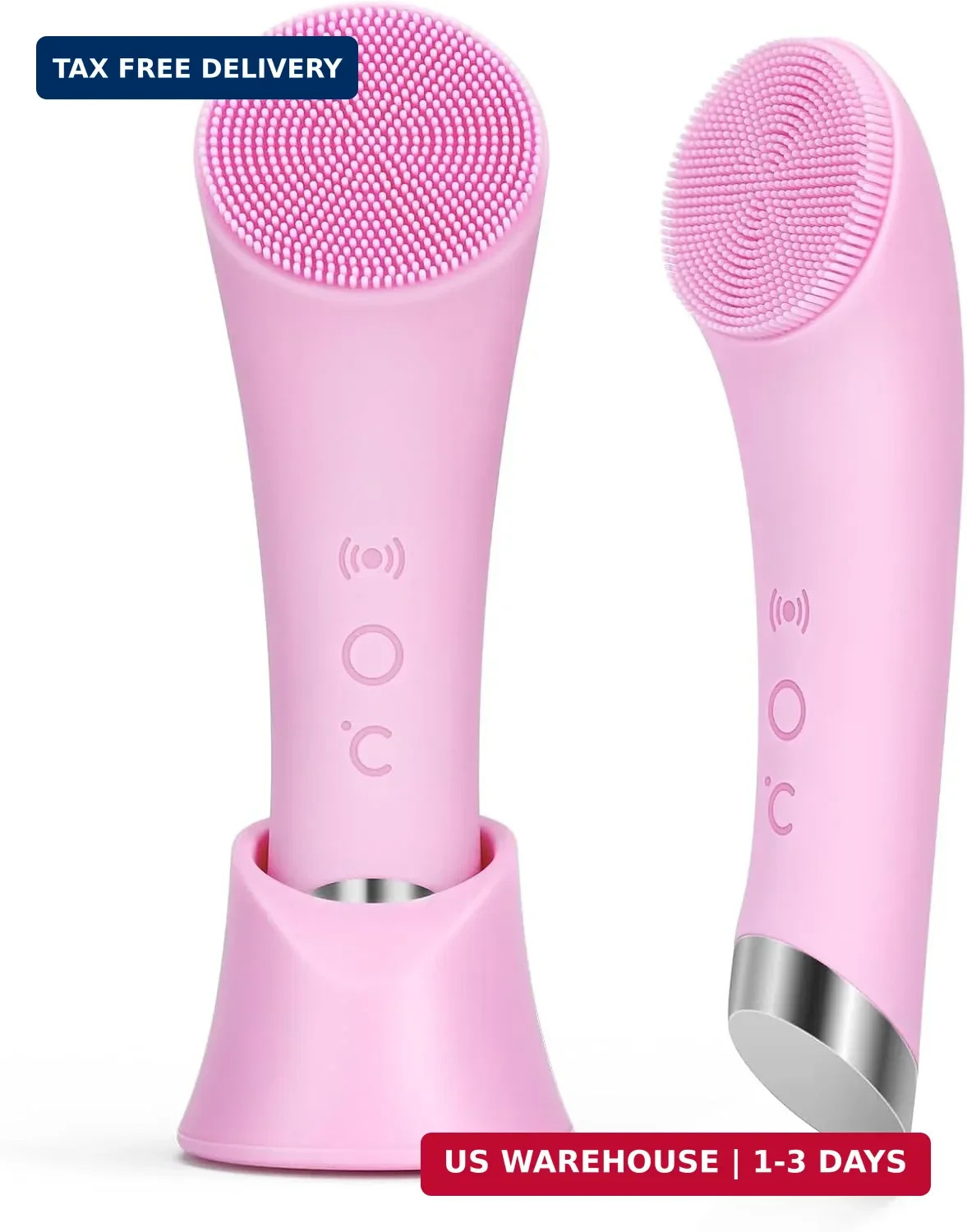PRITECH Facial Cleansing Brush, Rechargeable Silicone Face Scrubber with Heat Ma
