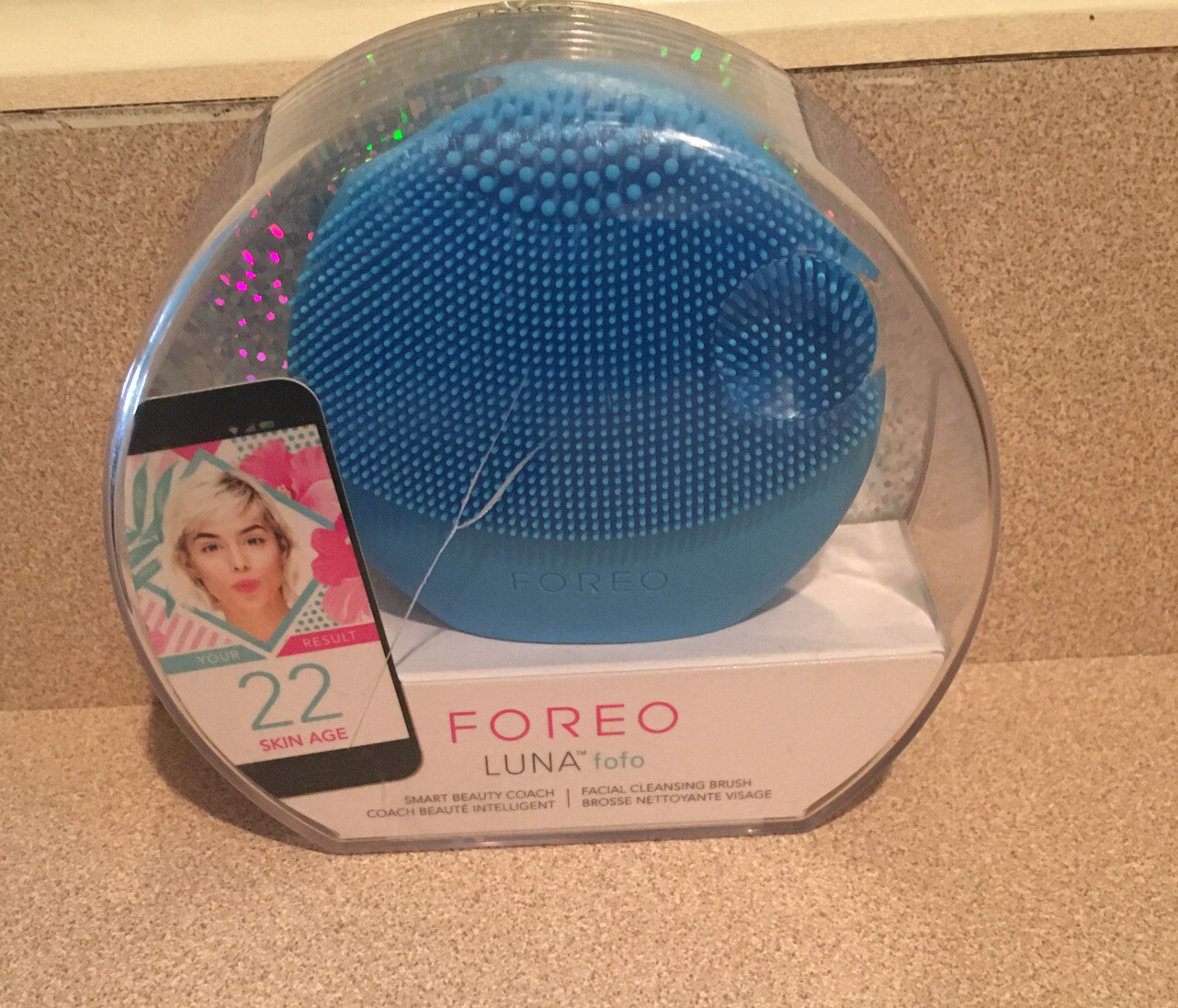 FOREO Luna Fofo Smart Beauty Coach Facial Cleansing Brush -AQUAMARINE NEW SEALED