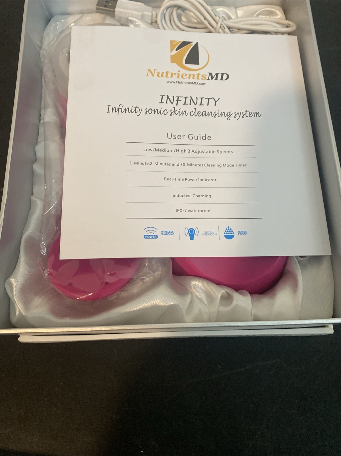 NutrientsMD Infinity Skin Cleansing Bio-Wave Skin Care Device Pink