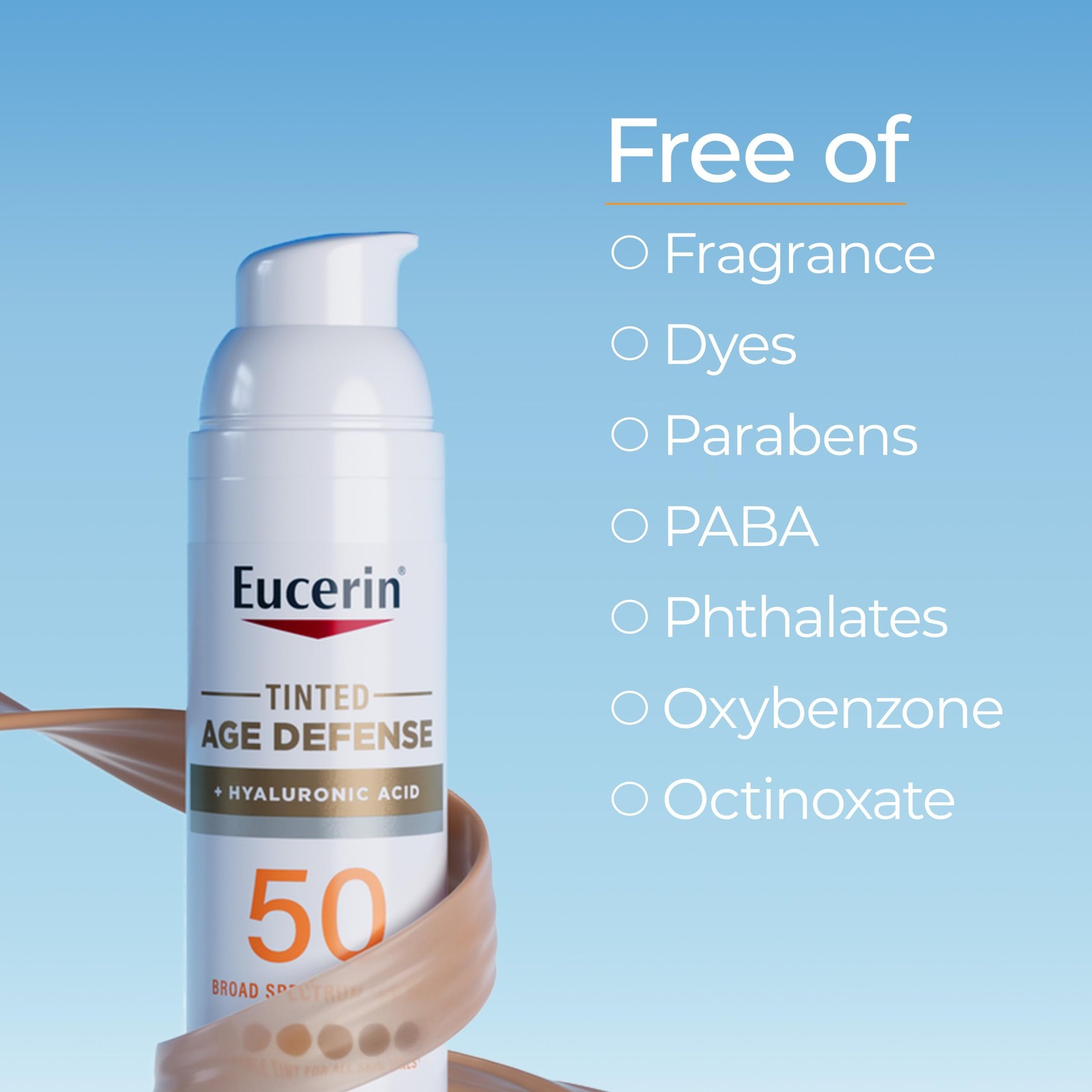 Eucerin Sun Tinted Age Defense Face Sunscreen 2.5 Fl Oz (Pack of 1), White