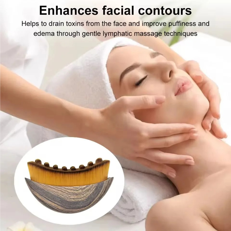 Lymphatic Contour Face Brush Jawline Sculpting Facial Massage Tool Lymphatic