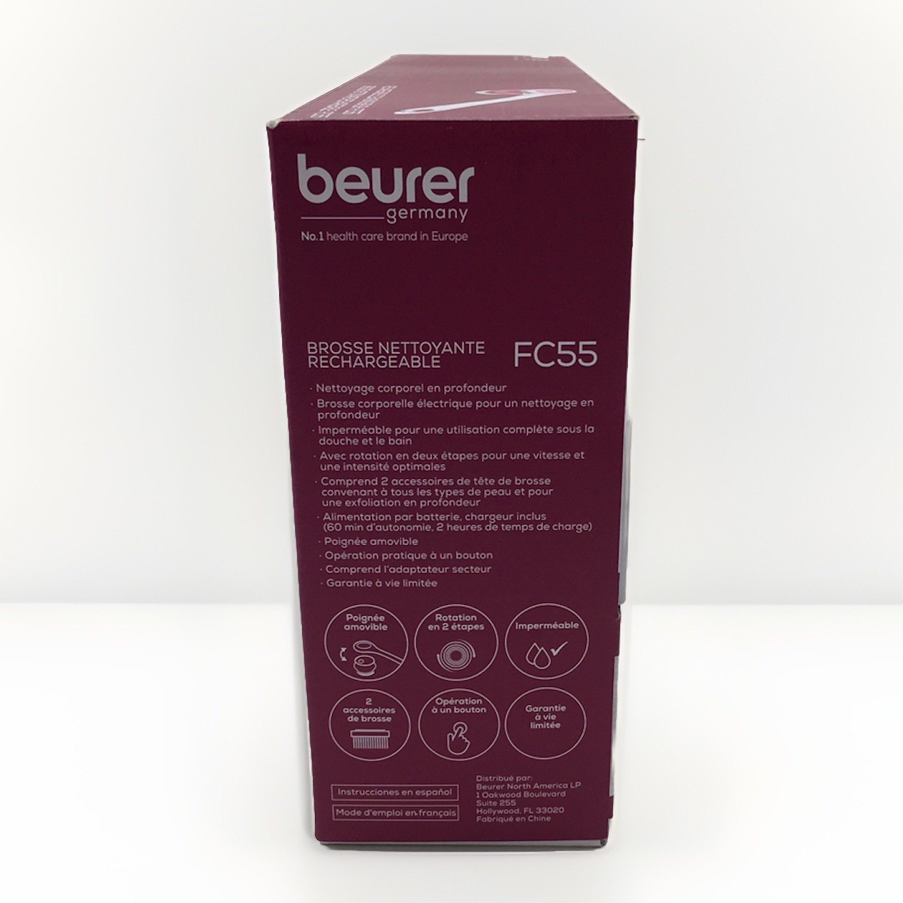 Beurer FC55 Electric Body Scrubber for Exfoliating & 3 Pc Set, Pink Rechargeable