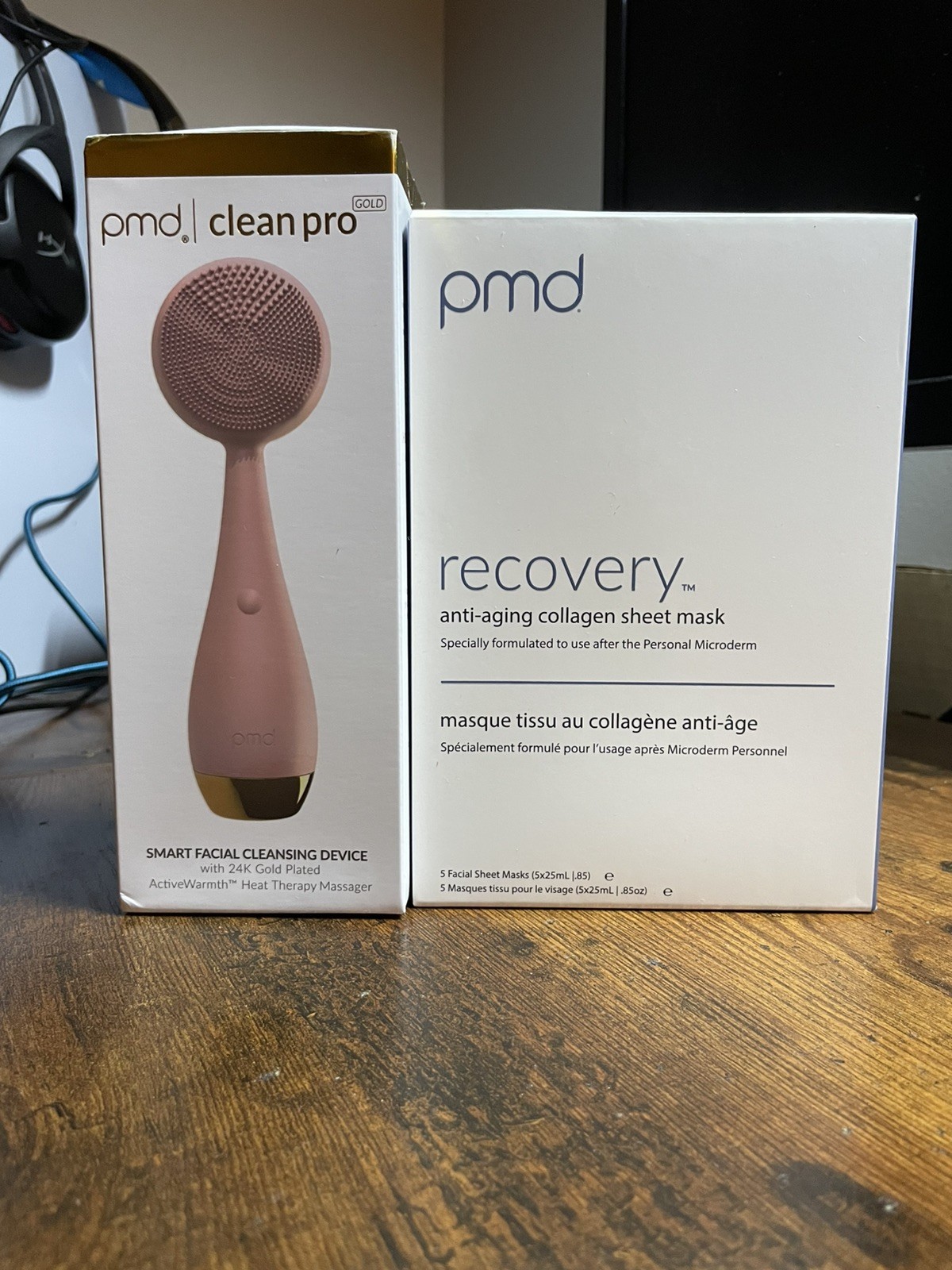 PMD Clean Pro Gold Smart Facial Cleansing Device + Collagen Sheet Mask