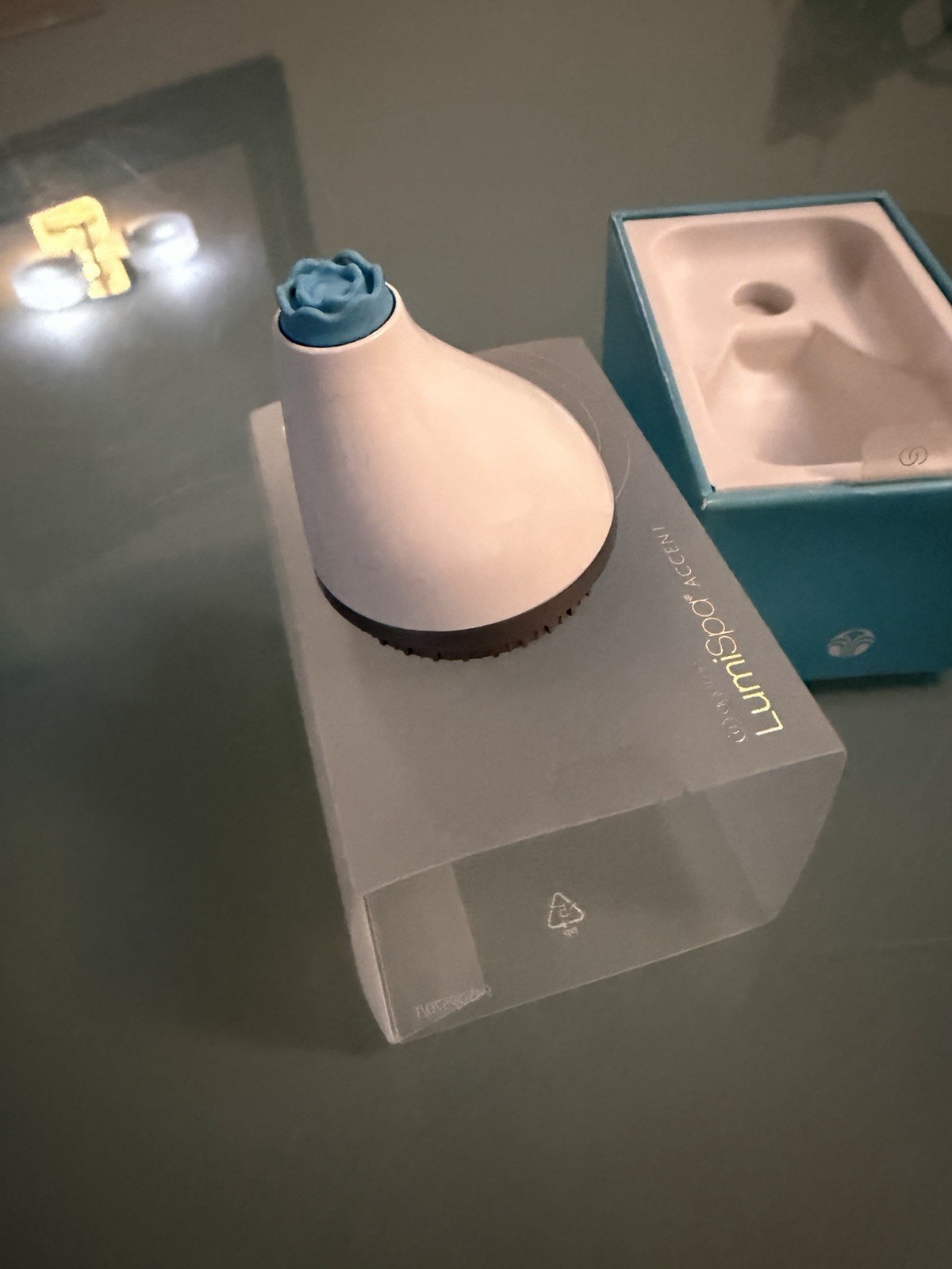 Lumispa Accent Electric Facial Brush Waterproof Rechargeable White/Blue w/ Box