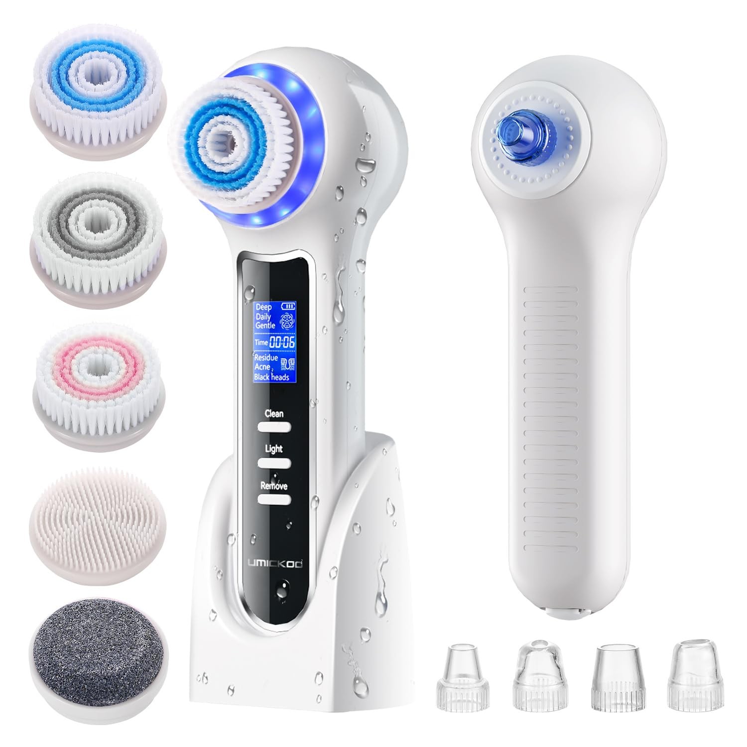 UMICKOO 3 in 1 Facial Cleansing Brush & Blackhead Remover, Rechargeable Face …