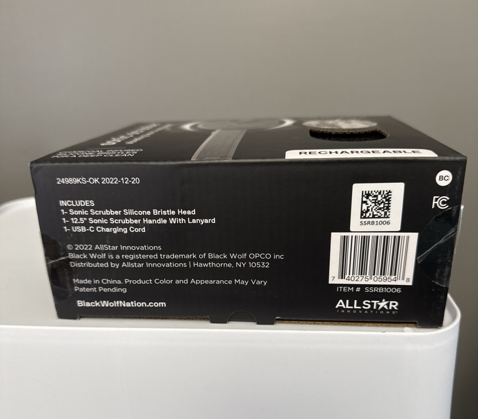 BlackWolf Sonic Scrubber Black Vibrating Scrubber NEW SEALED Men Rechargeable
