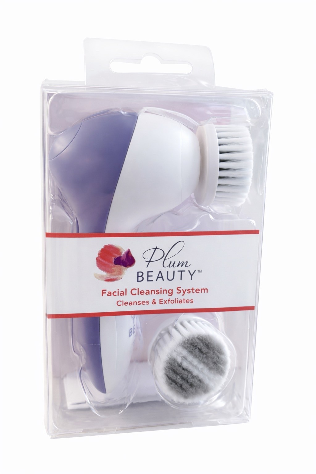 Plum Beauty Facial Cleansing System 2 Brush Heads Cleanses & Exfoliates