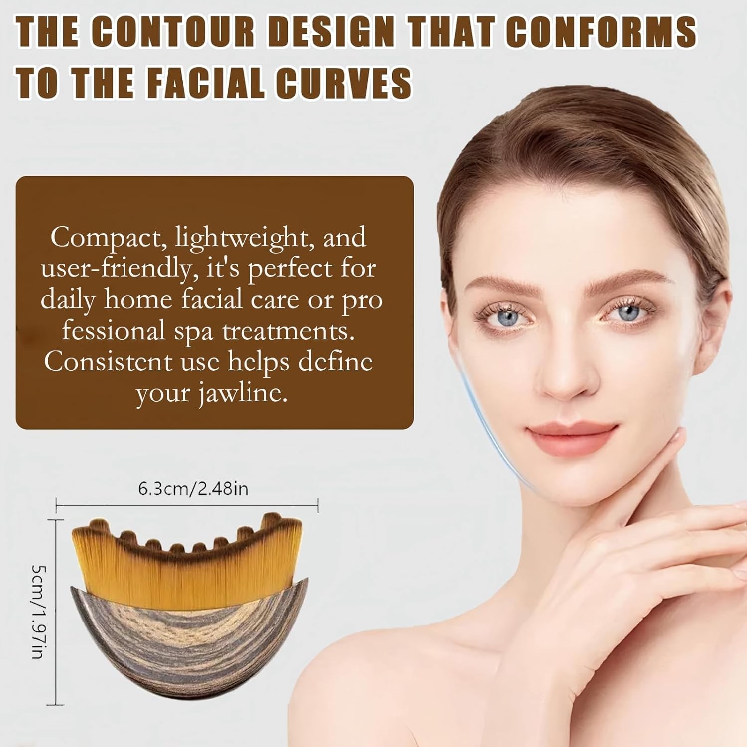 2 PCS Lymphatic Contour Face Brush, Lymphatic Drainage Massager, Ergonomic Face