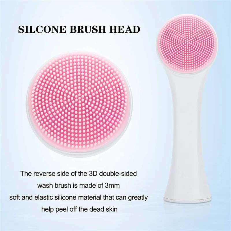 3D DOUBLE-SIDED SILICONE FACIAL CLEANSING BRUSH – SOFT EXFOLIATING FACE SCRUBBER