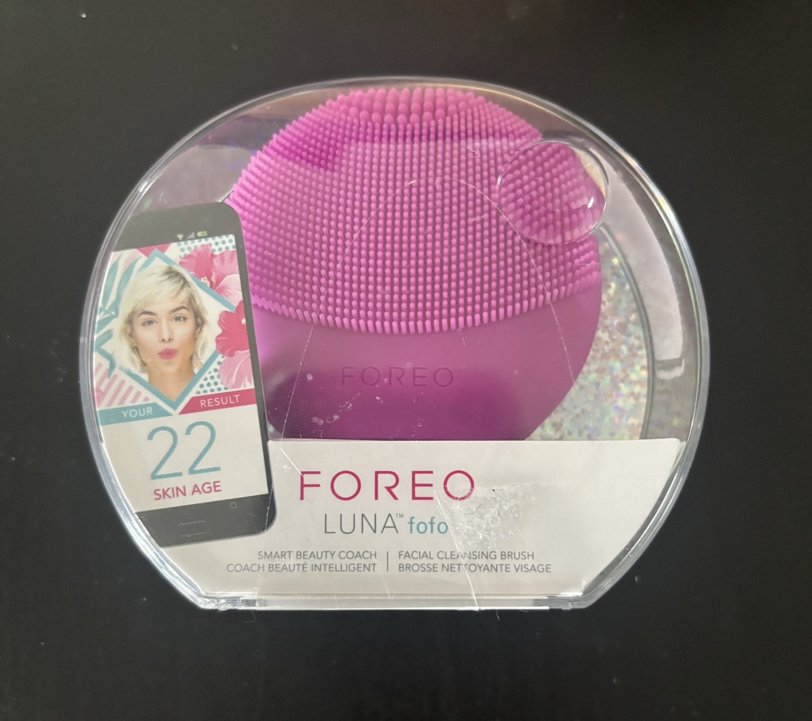 New In Box FOREO LUNA fofo Smart Analyzer Facial Cleansing Brush Purple Sweden