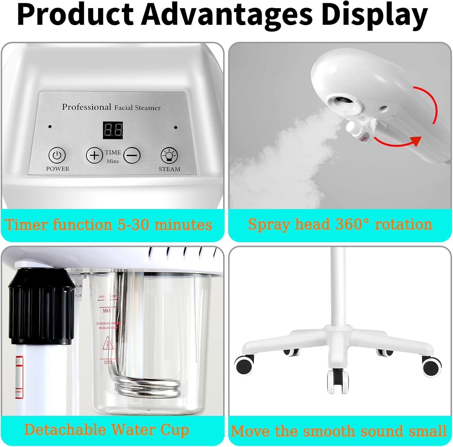 Professional Facial Steamer for Deep Cleansing and Hydration, Ozone Spa Face Ste