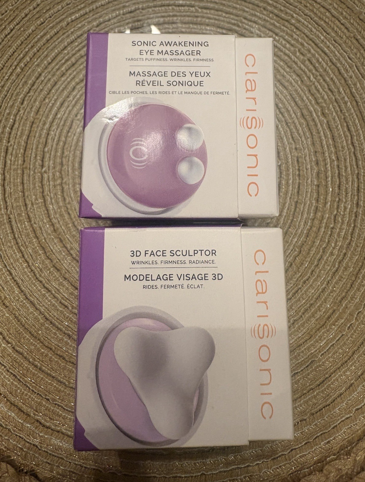 2 Clarisonic Sonic Awakening Eye Massager & 3D Face Sculptor Heads