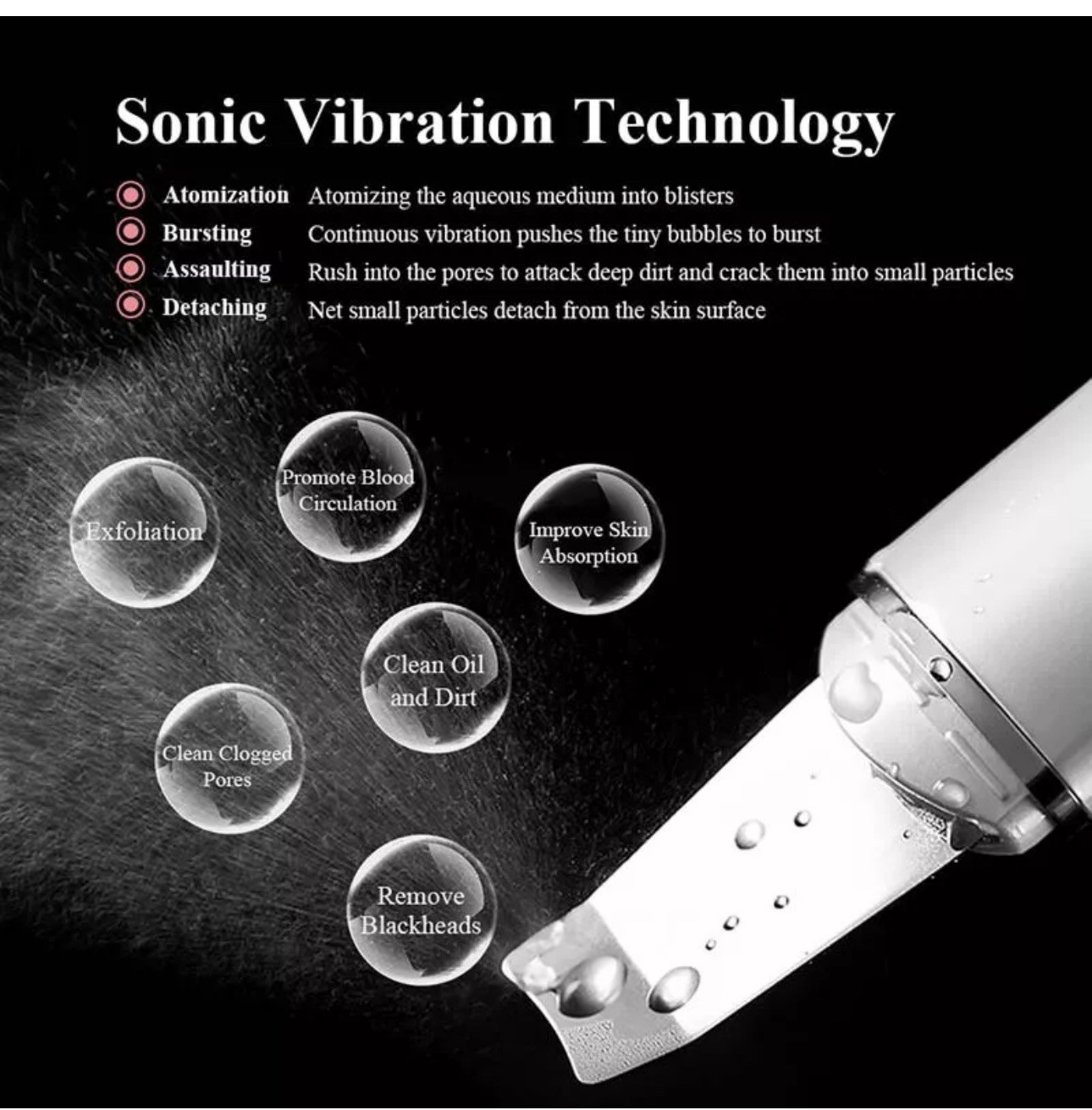 Eliminador De Espinillas Limpiador De Poros Sonico para Limpieza Facial Profunda