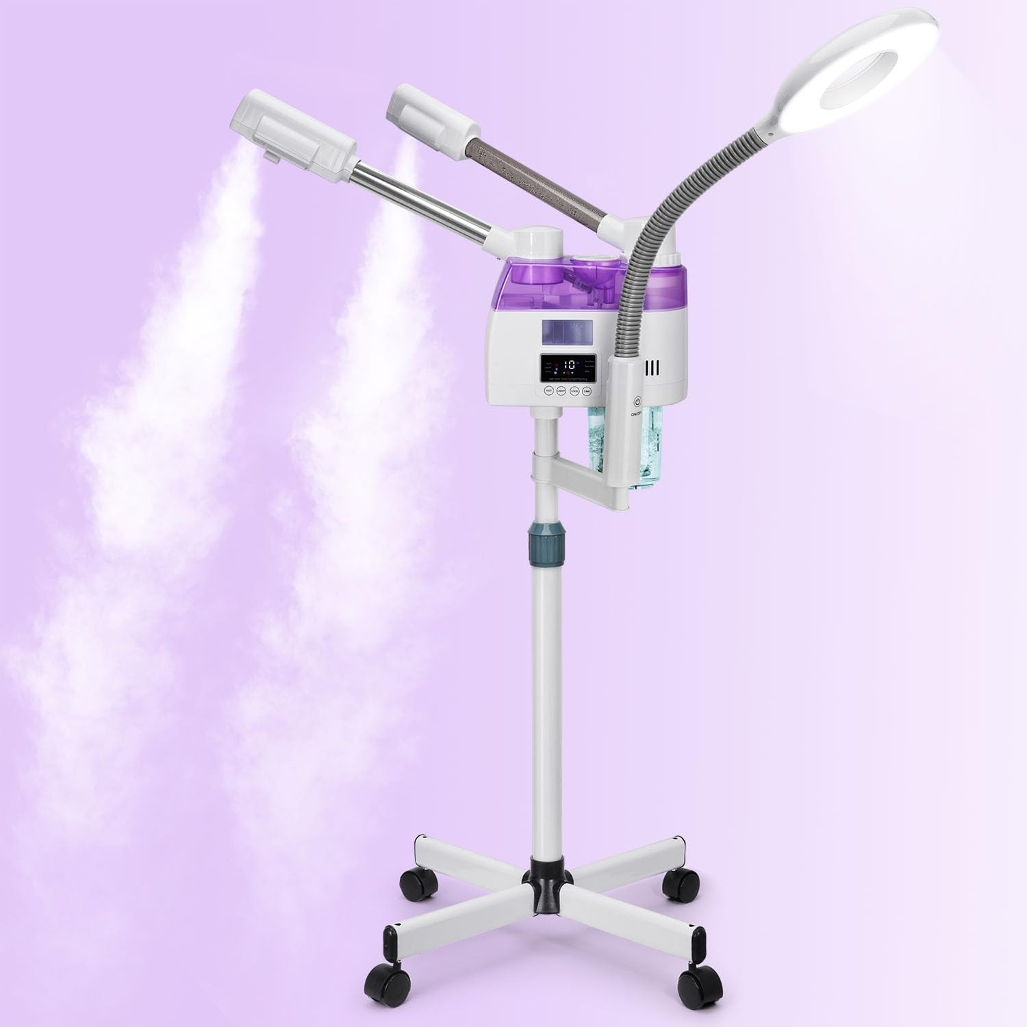 3 in 1 Facial Steamer,Professional Facial Steamer with 5X Magnifying LED Lamp, E