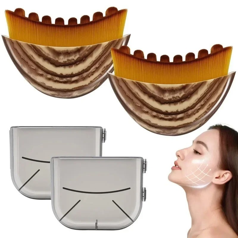 1x Lymphatic Drainage Face Brush Facial Massage Dry Body Brush Jawline Sculpting