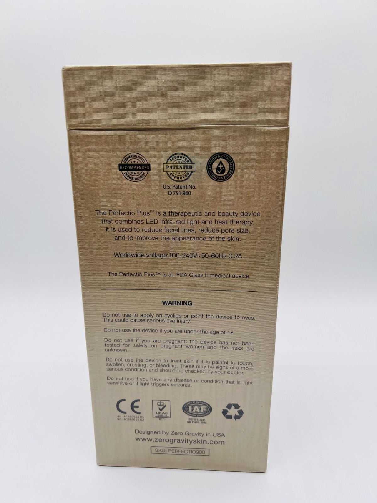 Perfectio Plus Gold Limited Edition Zero Gravity Infra-Red Heat Therapy Sealed