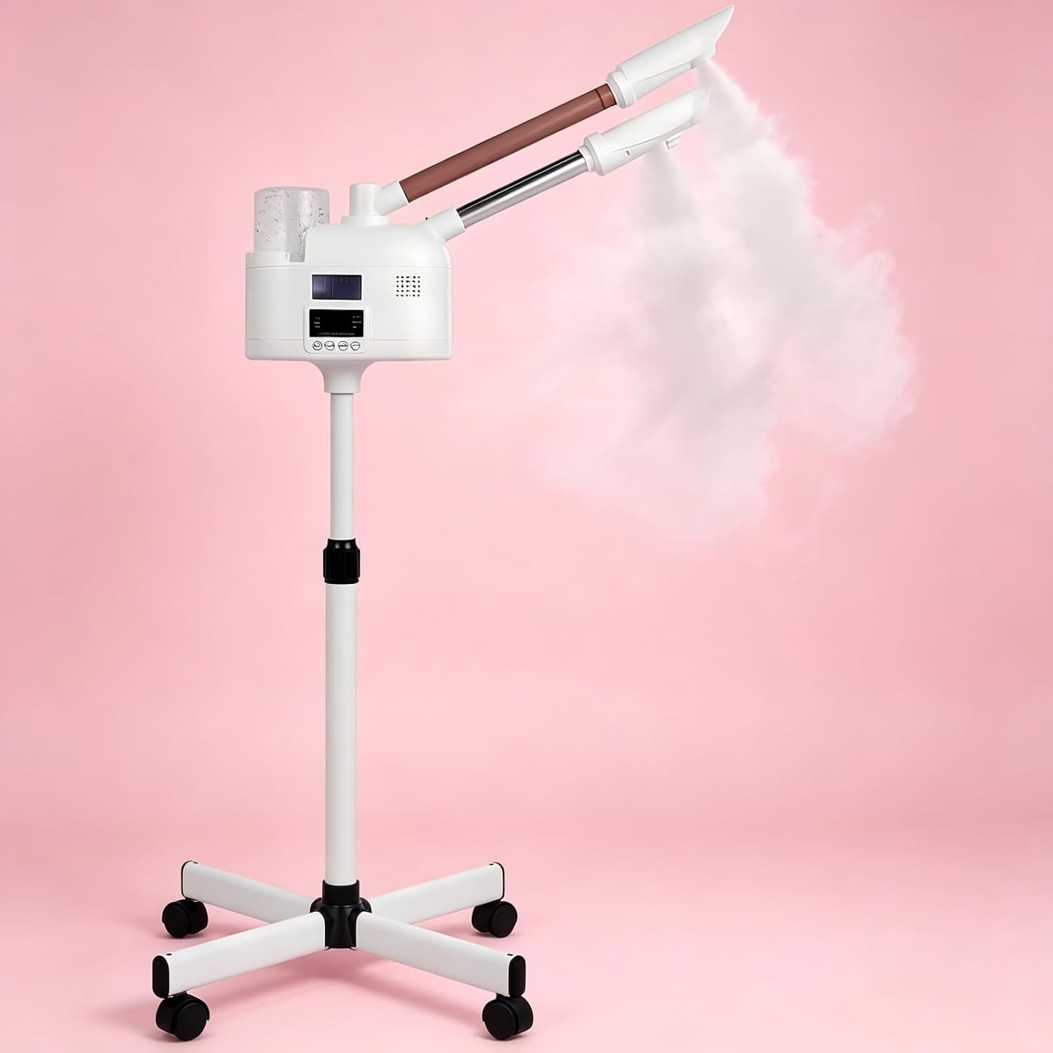 Professional Facial Steamer 2 in 1 Ozone Hot Cold Mist Esthetician on Wheels