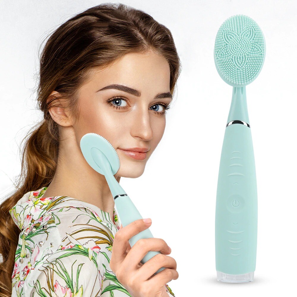 Portable Electric Facial Cleansing Brush Waterproof Silicone Mini Pore Cleaner