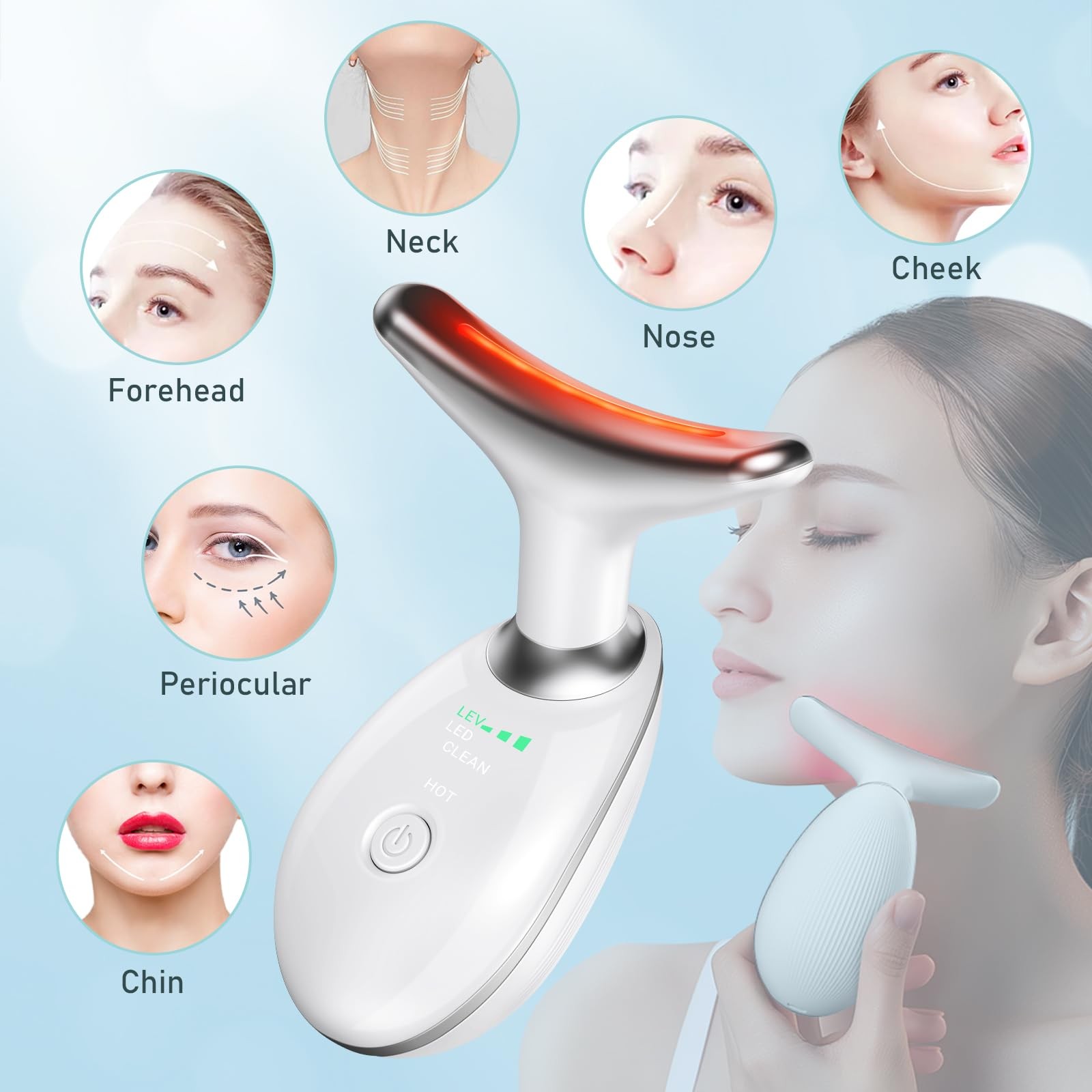 Oriflame Neck and Face Massager, Roller, Sculpting Skin Care White