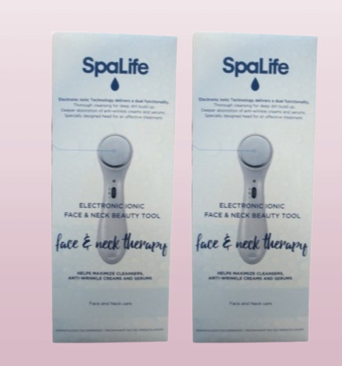 SPALIFE FACE & NECK THERAPY ELECTRONIC IONIC FACE & NECK BEAUTY TOOL NWB 2 LOTS